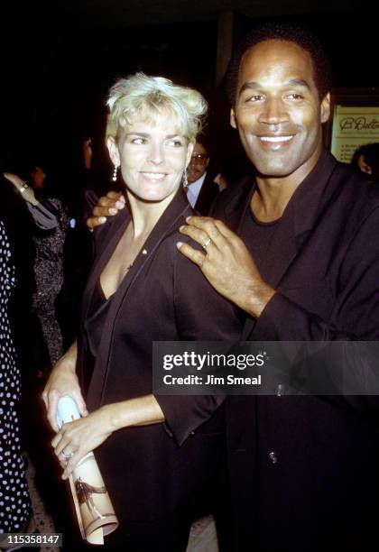 Nicole Brown Simpson and O.J. Simpson during "Ishtar" Premiere - Los Angeles at Plitt Theater in Los Angeles, California, United States.