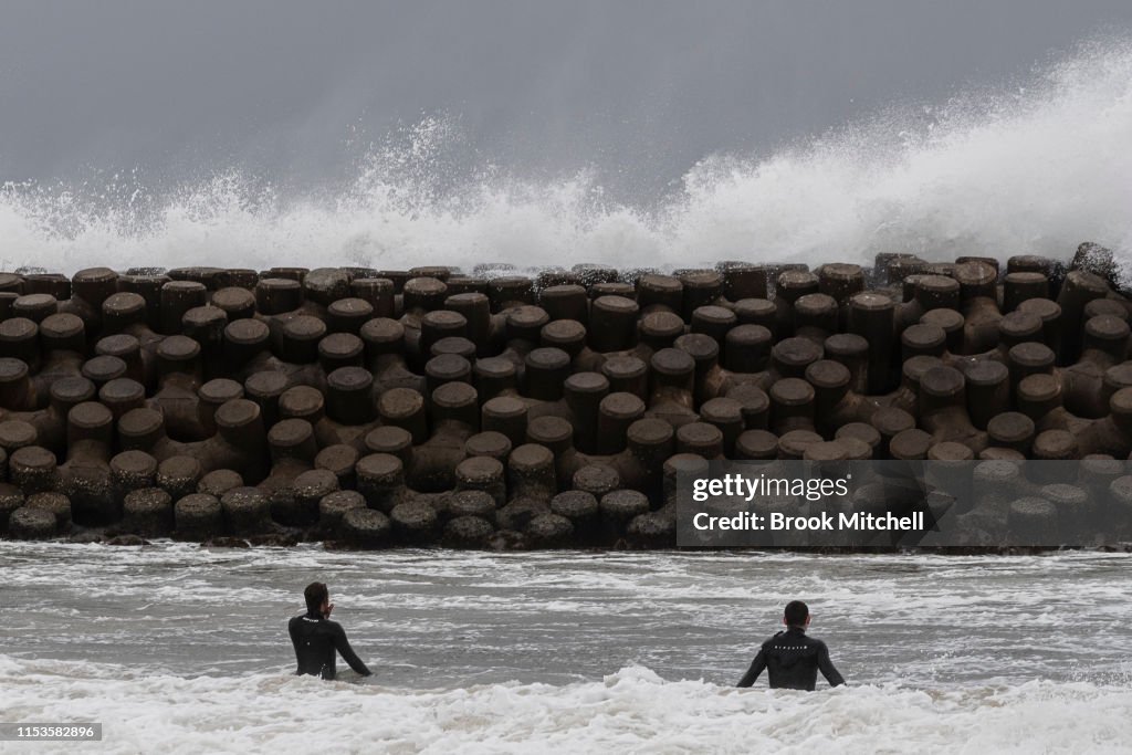 Large Swells Hit Sydney Beaches As Severe Weather Warning Is Issued For NSW Coast