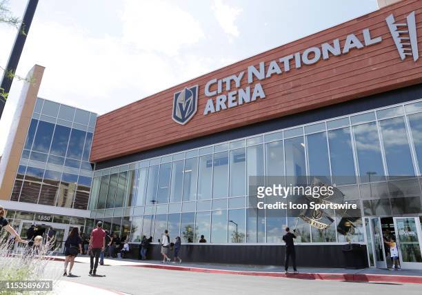Fans walk into City National Arena during the Vegas Golden Knights Development Camp Saturday, June 29 at City National Arena in Las Vegas, NV.
