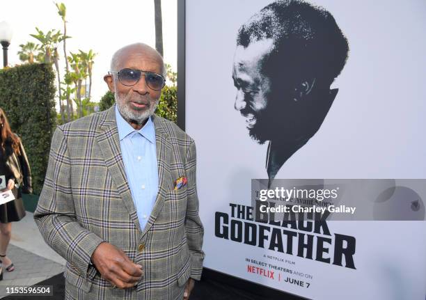 Clarence Avant attends Netflix world premiere of "THE BLACK GODFATHER at the Paramount Theater on June 03, 2019 in Los Angeles, California.