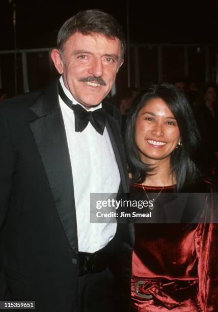 John Astin and Valerie Ann Sandobal during The 13th Annual Cable ACE Awards at Pantages Theater in Hollywood, California, United States.