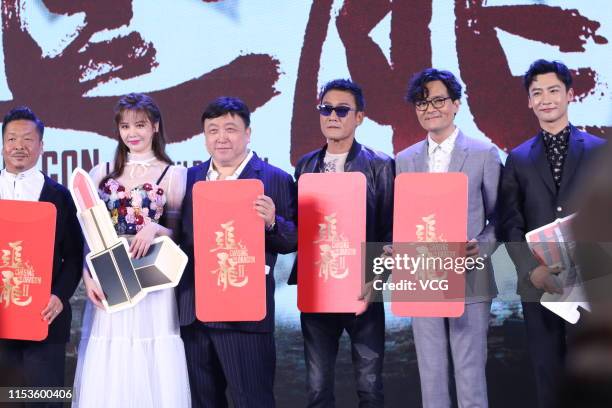 Actress Sabrina Qiu Yinong, director Wong Jing, actor Tony Leung Ka-fai and actor Gordon Lam attend the premiere of film 'Chasing The Dragon II: Wild...