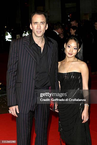 Nicolas Cage and Alice Kim during "National Treasure" London Premiere at Odeon West End in London, United Kingdom.