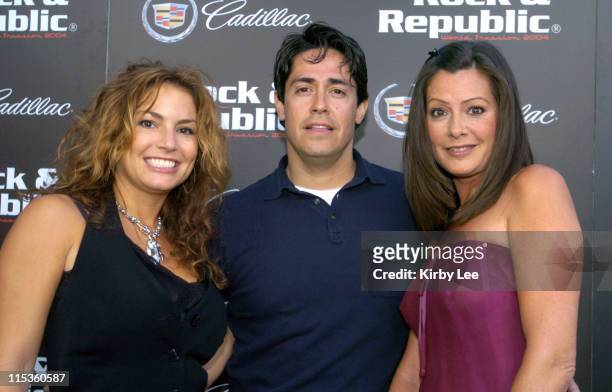 Rock & Republic owner Andrea Bernholtz and designer Michael Ball with Tish Rourke of Bravo TV series "Blow Out"