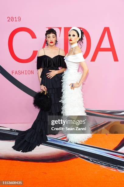 Mia Moretti and Stacey Bendet attend the 2019 CFDA Fashion Awards- Arrivals at Brooklyn Museum on June 03, 2019 in New York City.