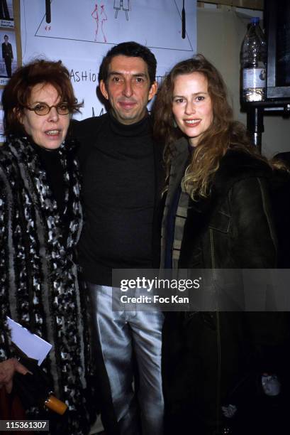 Dani, Michel Klein and Florence Darel. During Paris Fashion Week Ready To Wear Fall/Winter 2005 - Michel Klein Show at Carrousel Du Louvre in Paris,...