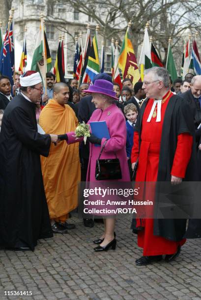 The Queen Elizabeth II at Westminster Abbey for an Observance of Commonwealth Day