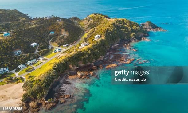 panoramic view of northland new zealand. - bay of islands stock pictures, royalty-free photos & images