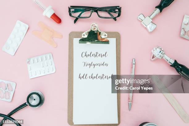 medical notebook with cholesterol - bad cholesterol stock pictures, royalty-free photos & images