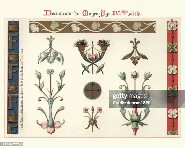 ilustraciones, imágenes clip art, dibujos animados e iconos de stock de decoración, elementos de diseño floral y fronteras, siglo 16 - 16th century style