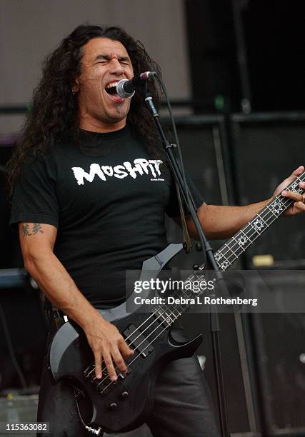 Tom Araya of Slayer during Ozzfest - July 14, 2004 at Jones Beach in Wantaugh, New York, United States.