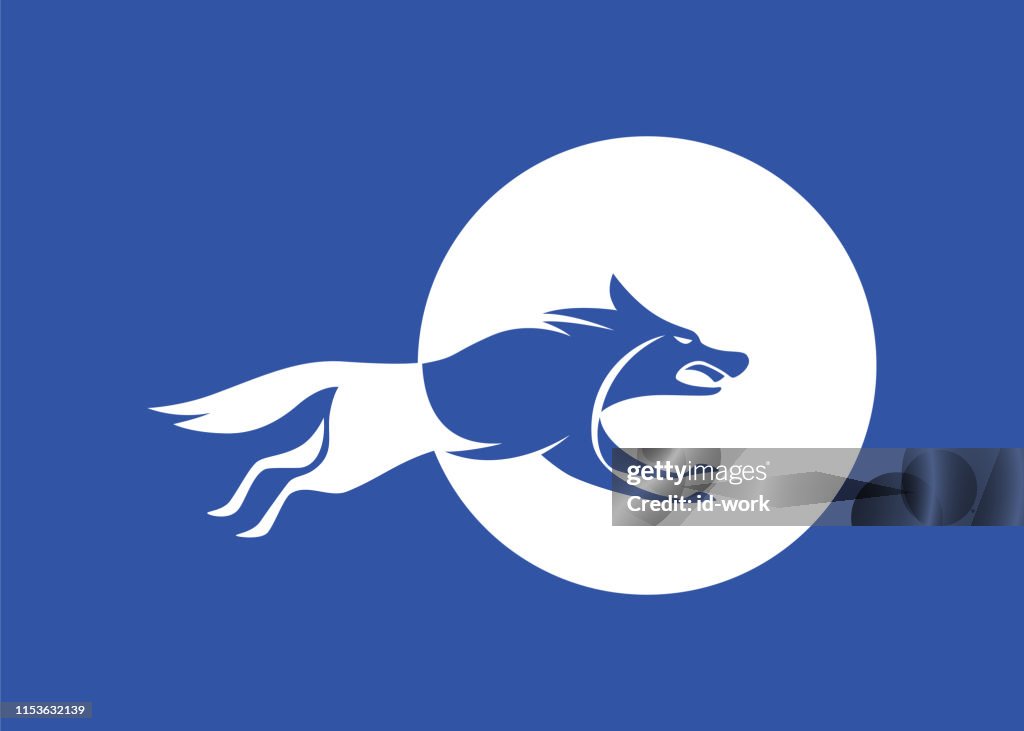 Running Wolf Sticker Wolf Running Silhouette