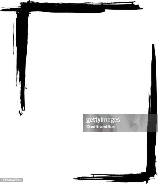brush stroke corners - acrylic frame stock illustrations