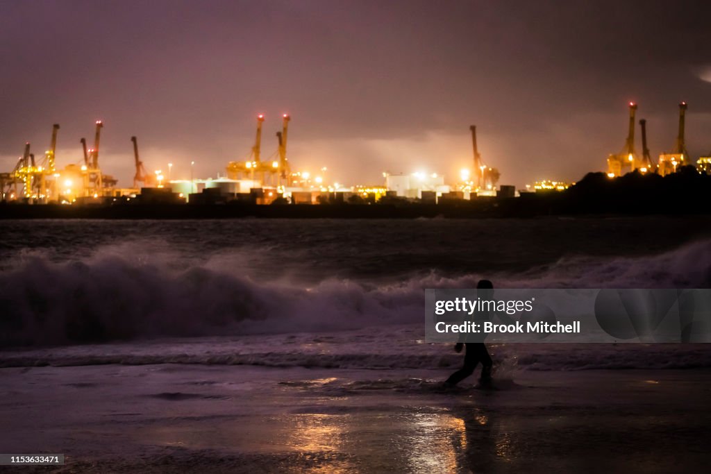 Large Swells Hit Sydney Beaches As Severe Weather Warning Is Issued For NSW Coast