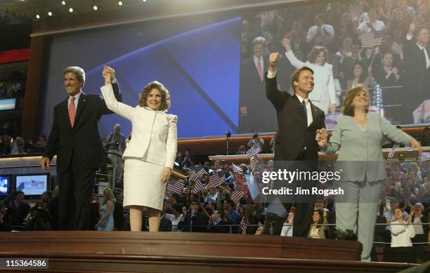 From left, Democratic nominee for President John Kerry, his wife Teresa Heinz Kerry, Vice Presidential nominee John Edwards and his wife Elizabeth...