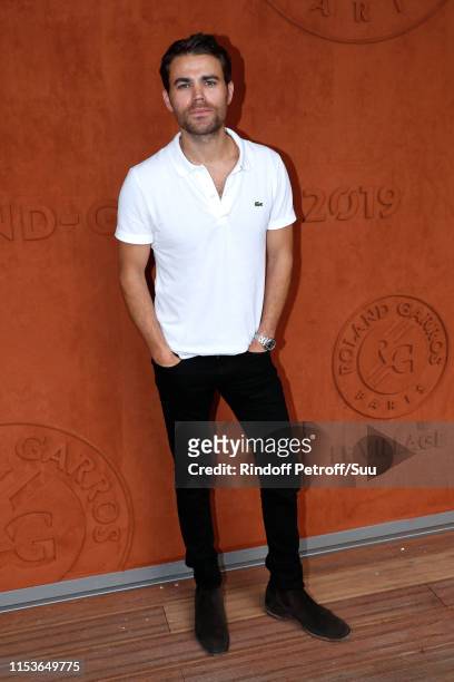 Actor Paul Wesley attends the 2019 French Tennis Open - Day Ten at Roland Garros on June 04, 2019 in Paris, France.
