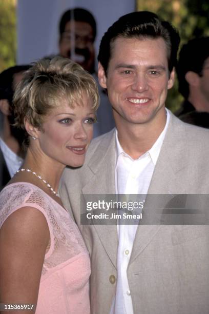 Lauren Holly and Jim Carrey during "The Nutty Professor" Los Angeles Benefit Premiere at Universal Studios Amphiteatre in Universal City, California,...