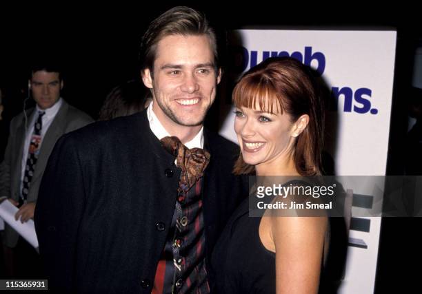 Jim Carrey and Lauren Holly during "Dumb and Dumber" Hollywood Premiere at Cinerama Dome Theater in Hollywood, California, United States.