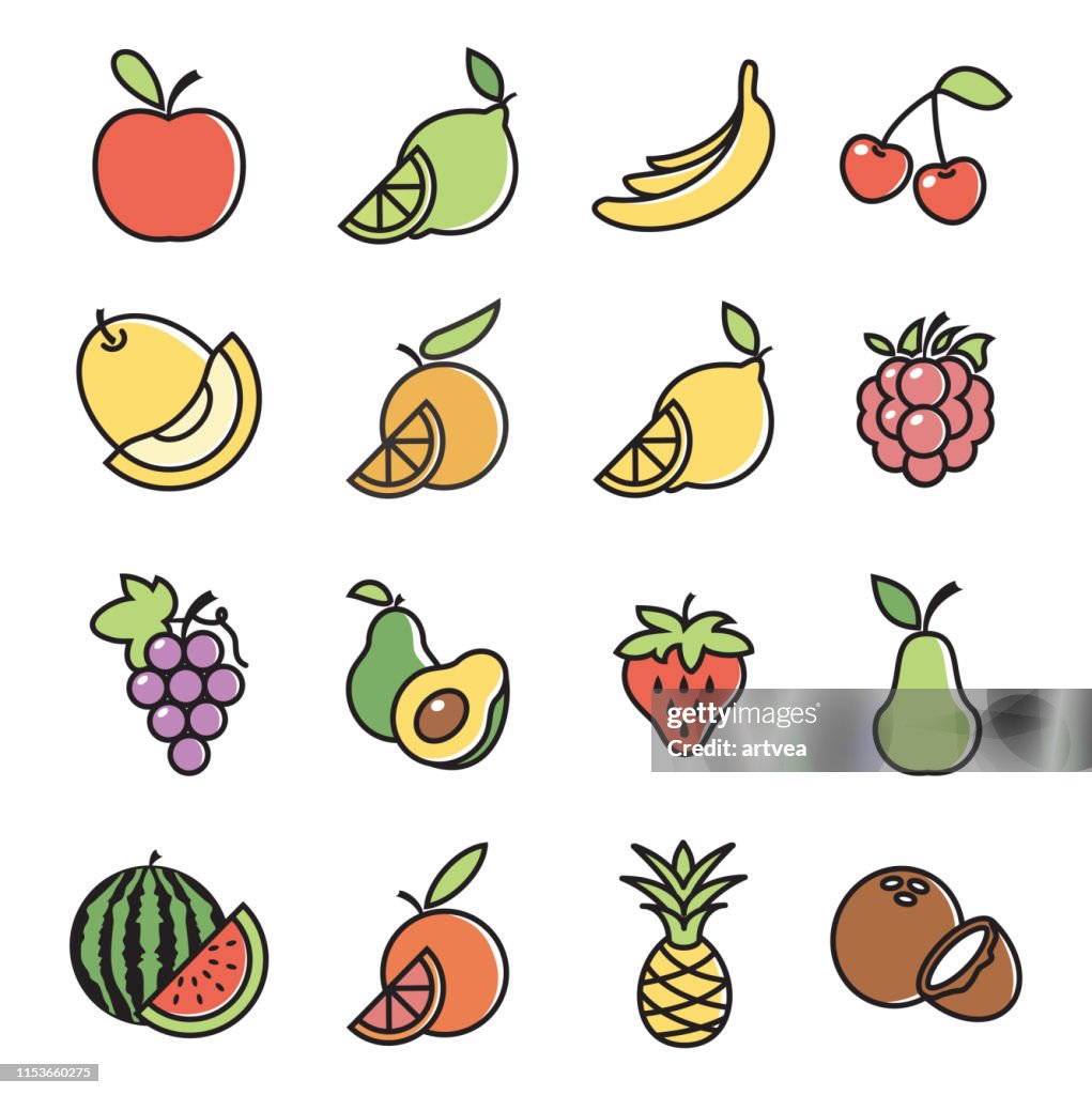 Fruits Design Icon Set