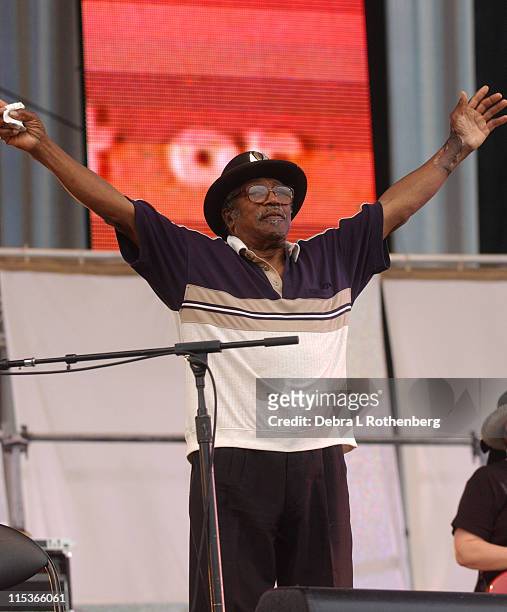 Bo Diddley during Little Steven's Underground Garage Festival Presented by Dunkin' Donuts - Show - August 14, 2004 at Randall's Island in New York...