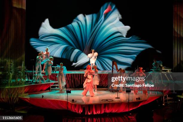 Bjork Performs onstage during her "Cornucopia" concert series at The Shed on June 1, 2019 in New York City.