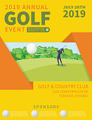 Modern Golf Tournament With Golf Cource and Golfer