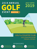 Modern Golf Tournament With Golf Cource and Golfer