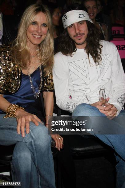 Alana Stewart and Cisco Adler during Cadillac Presents Rock & Republic Fall 2005 Fashion Show - Backstage and Front Row at Sony Studios in Culver...