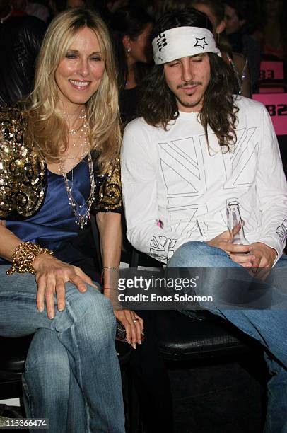 Alana Stewart and Cisco Adler during Cadillac Presents Rock & Republic Fall 2005 Fashion Show - Backstage and Front Row at Sony Studios in Culver...