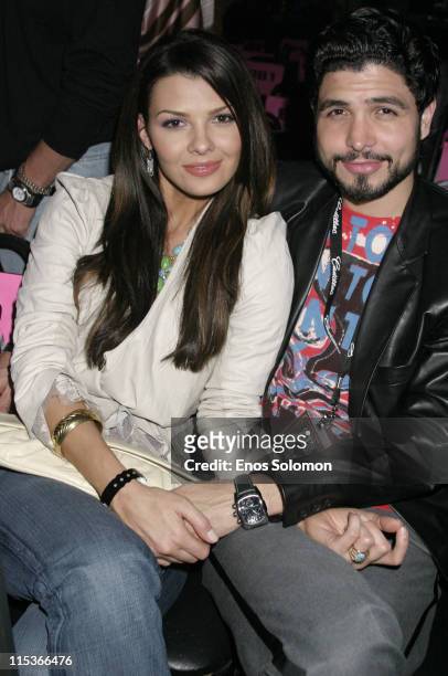 Ali Landry and Alejandro Monteverde during Cadillac Presents Rock & Republic Fall 2005 Fashion Show - Backstage and Front Row at Sony Studios in...
