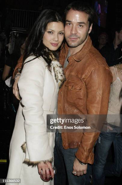 Natassia Malthe and Jeremy Piven during Cadillac Presents Rock & Republic Fall 2005 Fashion Show - Backstage and Front Row at Sony Studios in Culver...