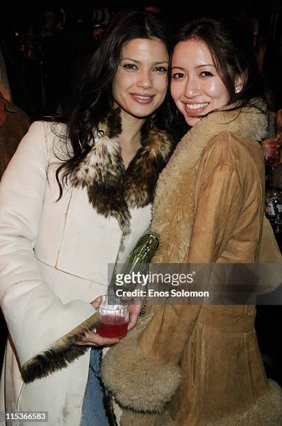 Natassia Malthe and Mara Lane during Cadillac Presents Rock & Republic Fall 2005 Fashion Show - Backstage and Front Row at Sony Studios in Culver...