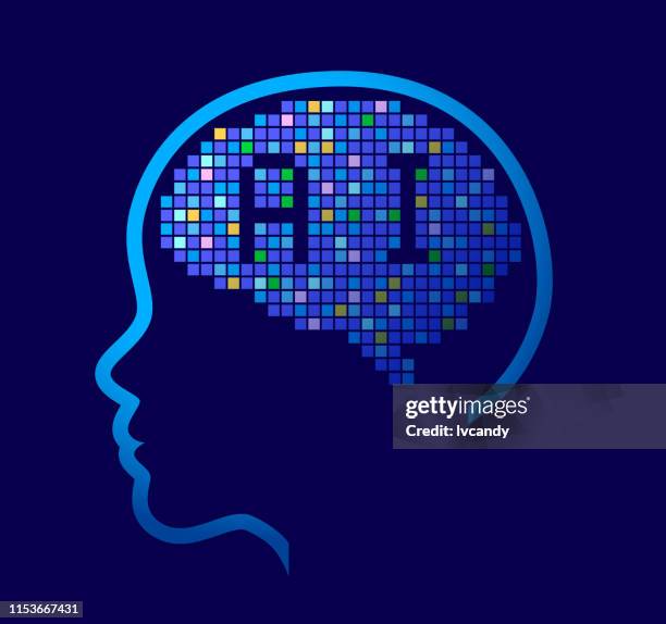 artificial intelligence - cyborg background stock illustrations
