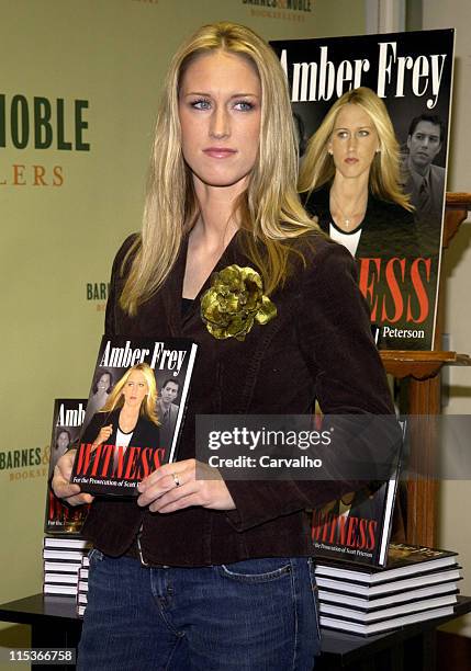 Amber Frey during Amber Frey Signs Copies of her Book, "Witness for the Prosecution of Scott Peterson" at Barnes And Noble in New York City, New...