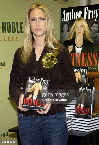 Amber Frey during Amber Frey Signs Copies of her Book, "Witness for the Prosecution of Scott Peterson" at Barnes And Noble in New York City, New...