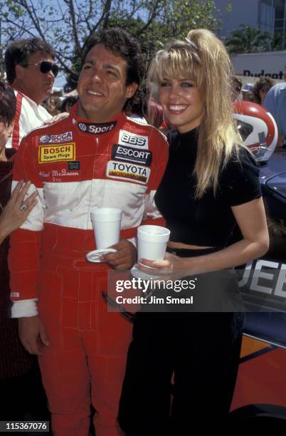 Chad McQueen and Stacey Totten during 1987 Toyota Pro-Celebrity Grand Prix Classic at Long Beach Raceway in Long Beach, California, United States.