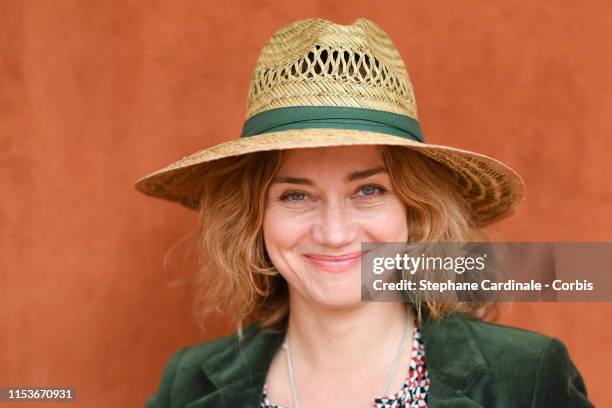 Actress Marine Delterme attends the 2019 French Tennis Open - Day Ten at Roland Garros on June 04, 2019 in Paris, France.