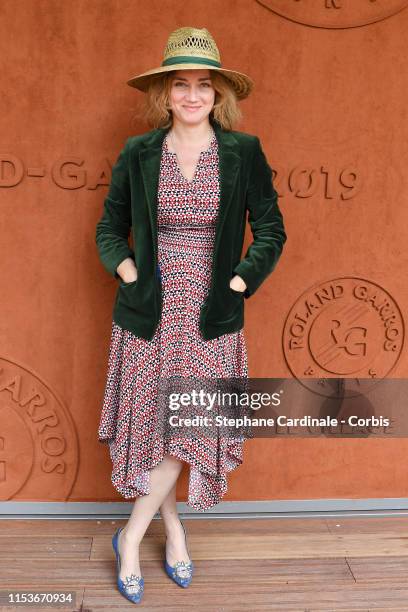 Actress Marine Delterme attends the 2019 French Tennis Open - Day Ten at Roland Garros on June 04, 2019 in Paris, France.