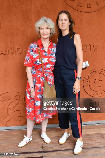 Director Eloise Lang and actress Marie-Christine Adam attend the 2019 French Tennis Open - Day Ten at Roland Garros on June 04, 2019 in Paris, France.