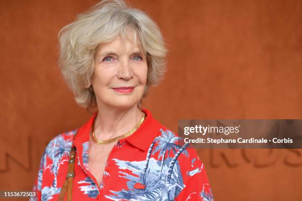 Actress Marie-Christine Adam attends the 2019 French Tennis Open - Day Ten at Roland Garros on June 04, 2019 in Paris, France.