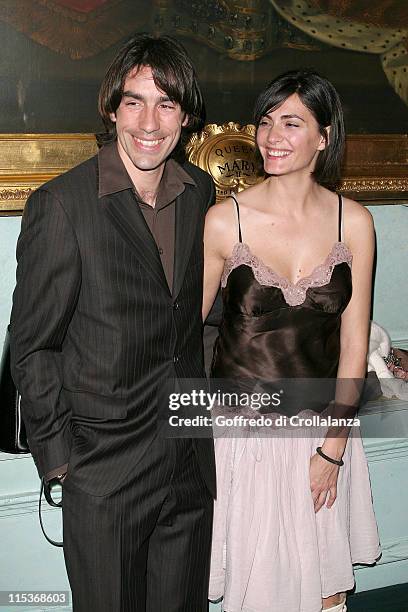 Robert Pires with his wife during The Renault French Film Season 2005 Press Launch at Institute of Directors in London, Great Britain.