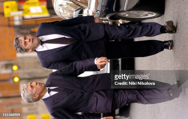 Jack Straw and Gordon Brown during Pope John Paul II Remembrance Service at Westminster Cathedral - Arrivals at Westminster Cathedral in London,...