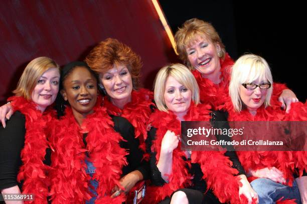 Alison Newman, Diane Parish, Rula Lenska, Lucy Speed, Christine Hamilton and Jenny Eclair