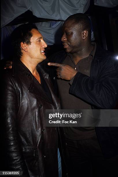 Dany Brillant and Mouss Diouf during Franck Dubosc Derniere - Last Show Party at Club de l'Etoile in Paris, France.