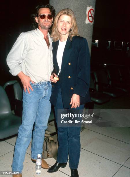 Danny Sugerman and Fawn Hall during Danny Sugerman and Fawn Hall Sighting at LAX - April 20, 1993 at Los Angeles International Airport in Los...