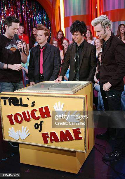 Damien Fahey, Tre Cool, Billie Joe Armstrong and Mike Dirnt of Green Day