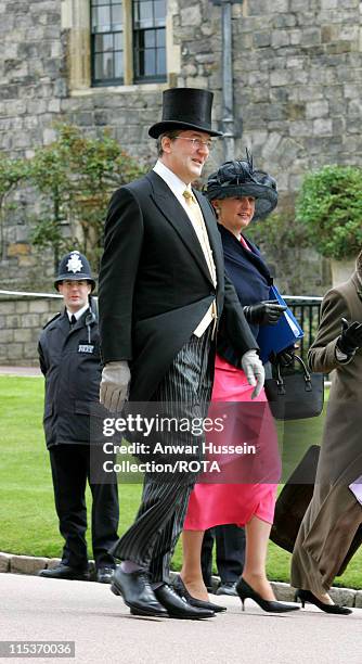 Stephen Fry during The Royal Wedding of HRH Prince Charles and Mrs. Camilla Parker Bowles - The Blessing Ceremony - Arrivals at St George's Chapel in...