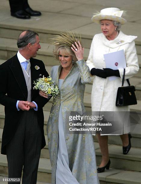 The Prince of Wales and The Duchess of Cornwall, with HM The Queen Elizabeth II