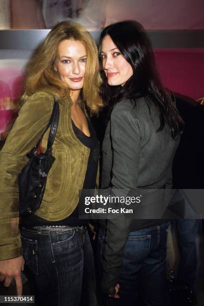 Karen Mulder, Mareva Galanter during Keep Lucky Cocktail Party - Hosted By Marionnaud at Marionnaud Champs Elysee in Paris, France.