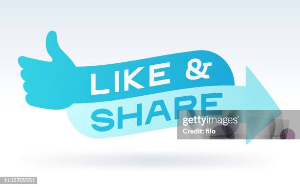 stockillustraties, clipart, cartoons en iconen met net als en delen social media engagement bericht - uitdelen